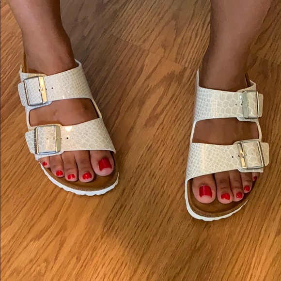 magic snake white birkenstocks